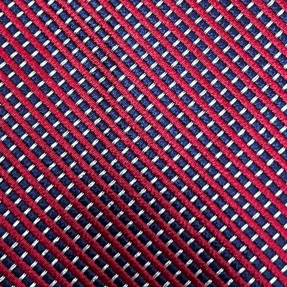 Brooks Brothers 346 Men's Necktie Red Blue Striped Silk Tie USA 3.75